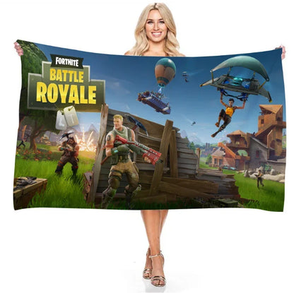 Fortnites Beach Towel Game Fortress Night Digital Printing Rectangular Shower Towel Microfiber Bath Towels Adult Travel Vacation