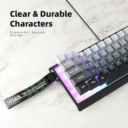 60% kompakte kabelgebundene Tastatur mit RGB-Hintergrundbeleuchtung und Keycaps mit Farbverlauf, geeignet für Windows-Tablets, Laptops und Gamer.