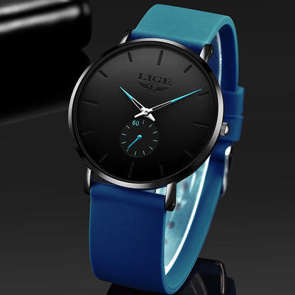 LIGE men’s watch – Sporty and trendy style, luxury brand, water-resistant, sleek and ultra-thin design, men’s quartz watch