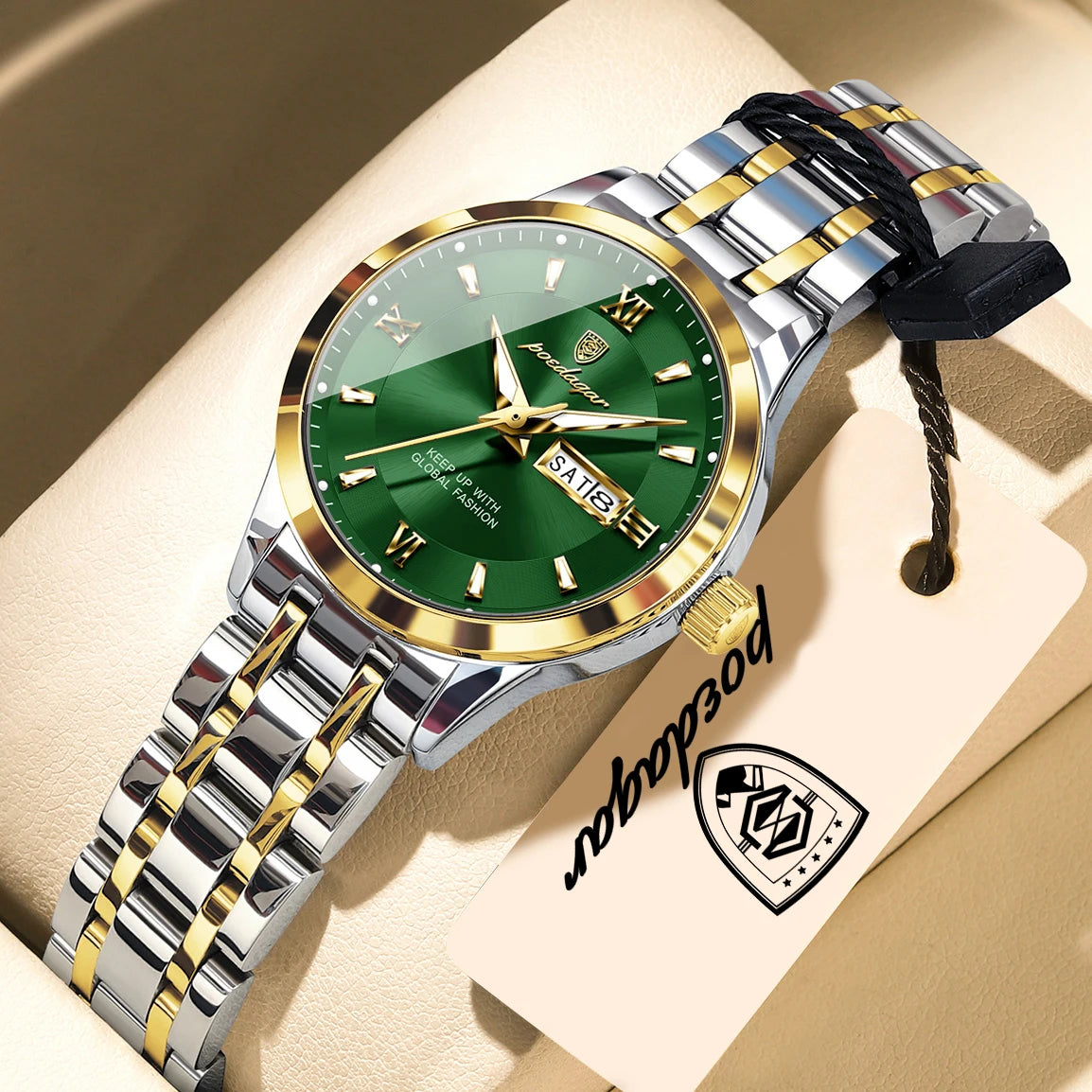POEDAGAR Luxury Elegant Woman's Watches Luminous Waterproof Stainless Steel Ladies Wristwatch Quartz Week Date Women Watch Reloj