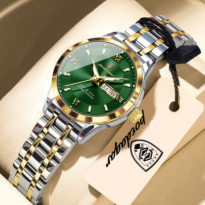 POEDAGAR Luxury Elegant Woman's Watches Luminous Waterproof Stainless Steel Ladies Wristwatch Quartz Week Date Women Watch Reloj