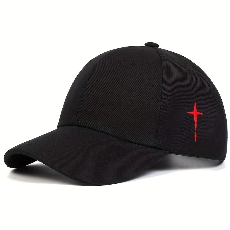 Unisex Cross Embroidery Snapback Baseball Caps Spring and Autumn Outdoor Adjustable Casual Hats Sunscreen Hat