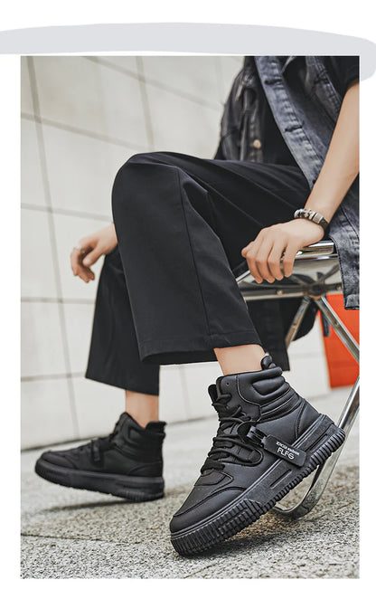 Baskets décontractées de mode, chaussures de skateboard montantes, bottines pour étudiants, hommes et femmes, tendance, résistantes à l'usure, bicolores, pour couples