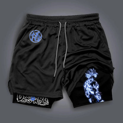 Short doble con estampado de periféricos de Dragon Ball, Majin Buu y GOKU, estilo deportivo americano, cómodo para verano, para hombre, holgado y transpirable