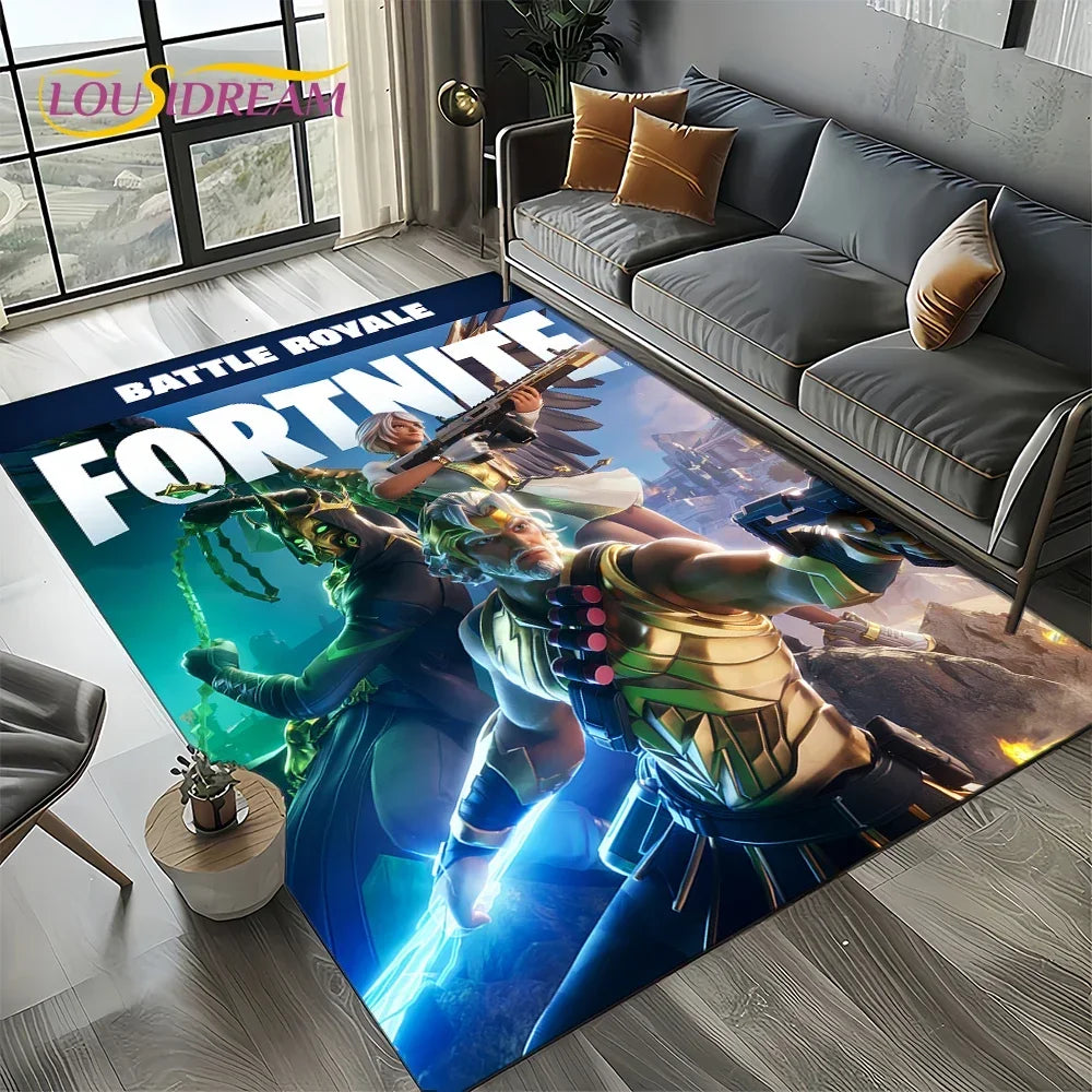 2025 Games 3D F-Fortnite Cartoon Carpet Rug for Living Room Bedroom Home Sofa Decoration, Kids Play Area Rug Non-slip Floor Mat