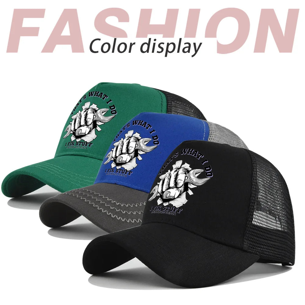 New Fashion Spring Summer Printed Mesh Breathable Baseball Cap Gorras Personality LOGO for Men WomenCouples Visor Hat Casquette