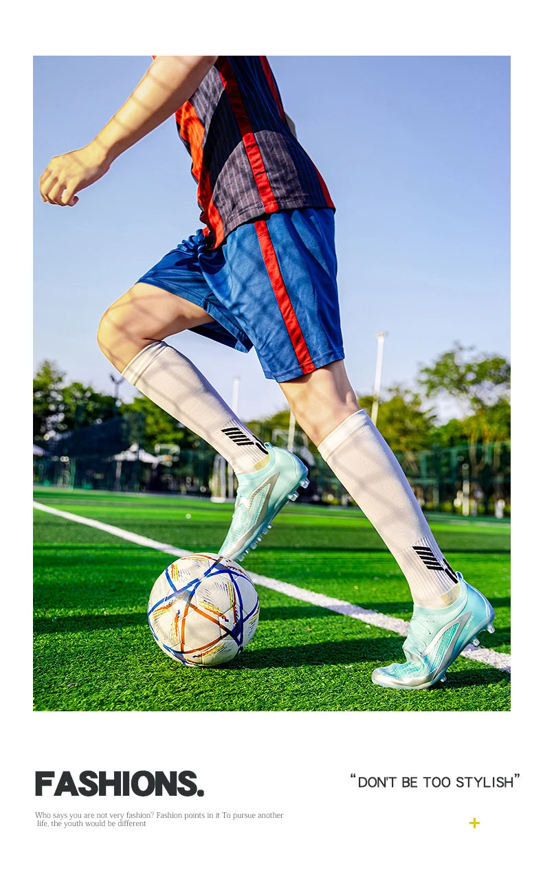 Men New TF Football Boots Sneakers Society Field Resistant Adult Breathable Male Soccer Shoes Training Top Quality Studded