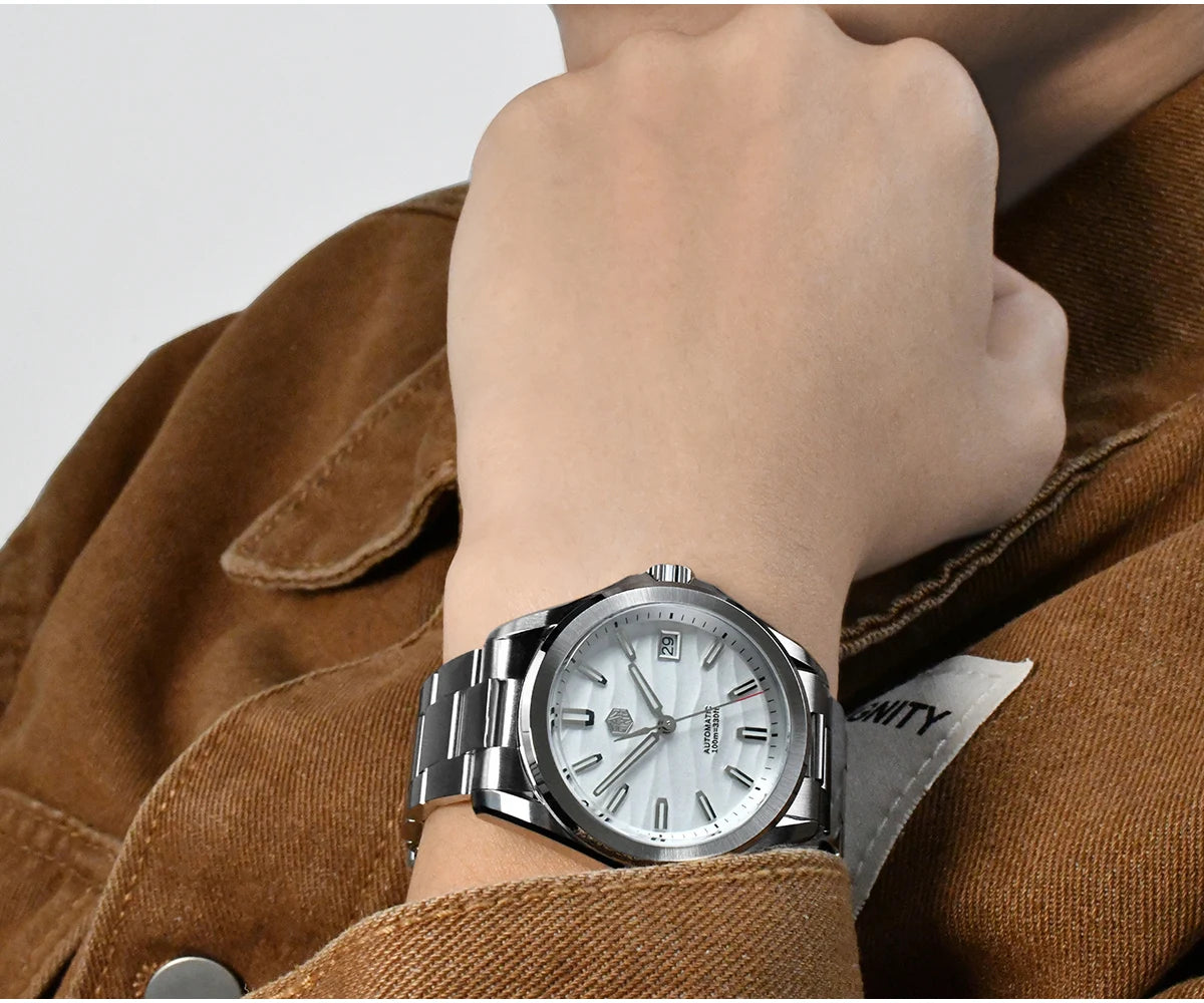 San Martin New Gada Watch 39mm Desert Texture Men Dress Watch NH35 Automatic Mechanical Sapphire Waterproof 100m Luminous SN0129