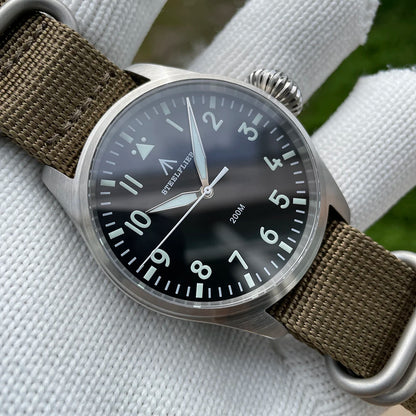 STEELFLIER Official SF743 Quartz Pilot VH31 Steel Strap Onion Crown 20Bar Waterproof Sapphire Crystal Luxury Dive Luminous Watch