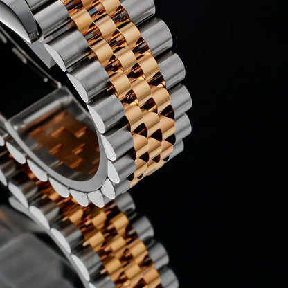Eniton 36mm Men's Mechanical Watch with Stainless Steel Peacock Stone Tiger Eye Dial And NH35 Movement