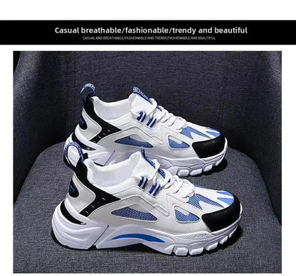 Spring New Style Breathable Thick Bottom Heightening Sports Dad Shoes Men Korean Version Trendy Casual Shoes Autumn Model