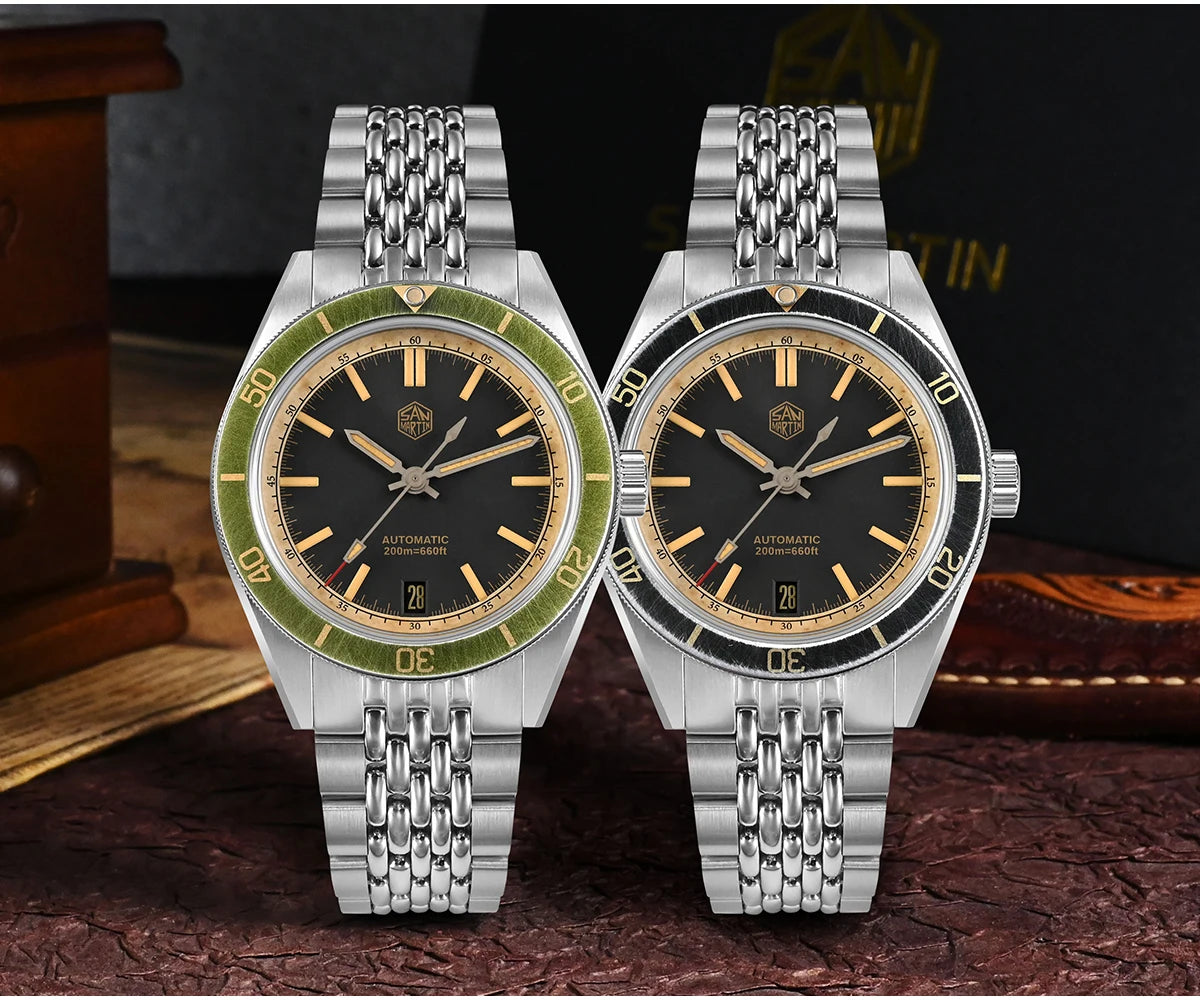 San Martin 39.5mm Summer Dive Watch Fashion Fun Fruit Series Men Sports Watches NH35 Automatic Mechanical 20 ATM SN0116 Reloj