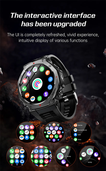 New T-Rex 3 Military Outdoor Sports Smart Watch Men GPS Motion Track 5 ATM Waterproof Heart Rate HD Bluetooth Call Smart Watch