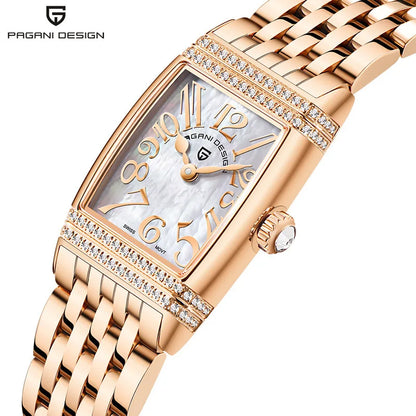 PAGANI DESIGN Luxury Fashion Women's Quartz Watch Swiss Ronda Movt Sapphire Stainless Steel Waterproof Clock Gift For Woman