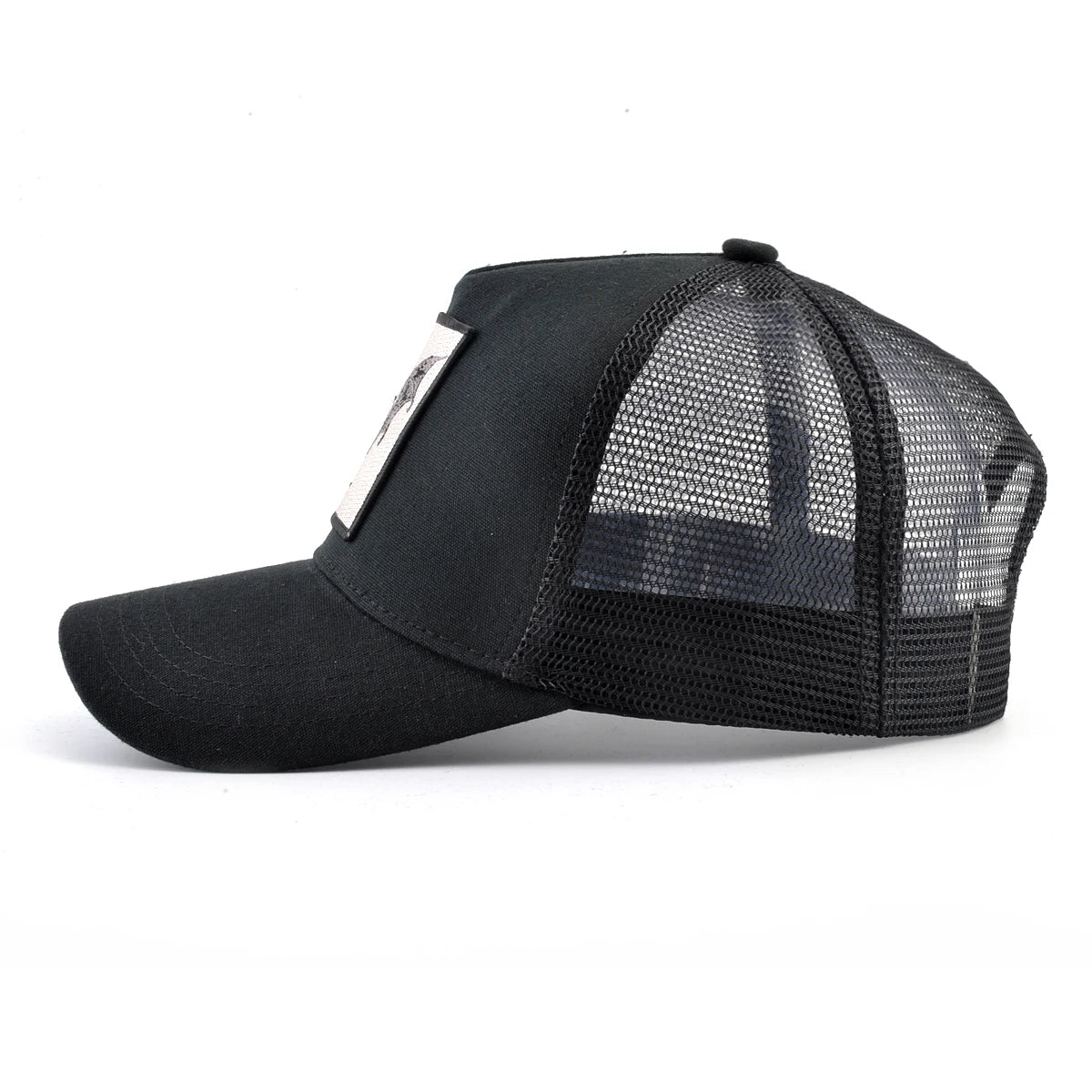 Gorras trucker de moda con parche bordado de cabra, snapback para las cuatro estaciones, gorra de béisbol para hombre y mujer con visera ajustable