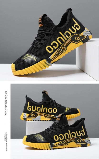 Runing Sport Fashion High Top Sneakers Zapatillas De Deporte Men Casual Mesh Shoes Light Soft Breathable Vulcanize Shoes