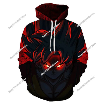 Sweatshirt com capuz Dragon Ball para rapazes e raparigas, novo modelo de outono e inverno, criativo, largo e versátil