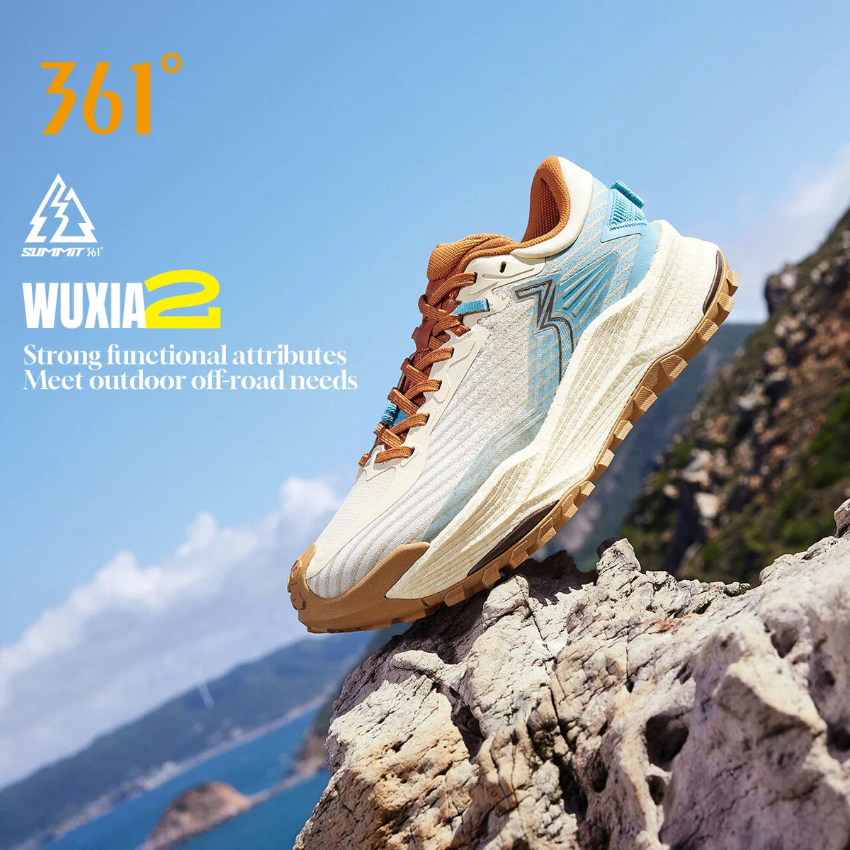361 Degrees WUXIA 2.0 – Leichter, weicher, luftiger Sneaker mit federnder Dämpfung und rutschfester Sohle für Outdoor- und Wanderaktivitäten, vielseitig einsetzbar, Herren 672542201