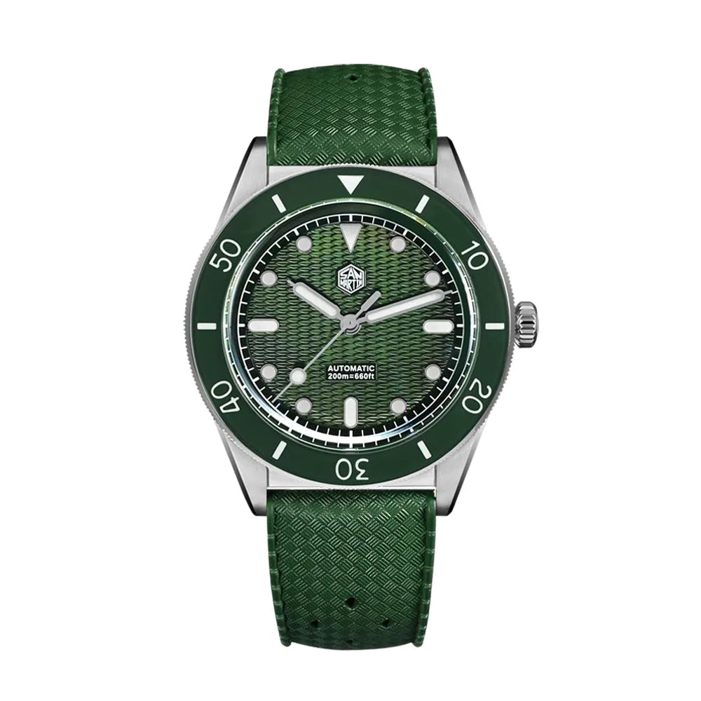 San Martin Official 39mm Guilloche MOP Dial Miyota 90S5 Sport Watch Automatic Mechanical Sapphire Bezel 20 ATM Luminous SN0151