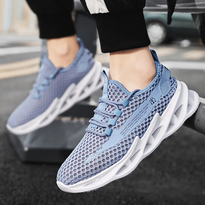 2025 New Summer Sneakers Men Mesh Breathable Running Tennis Shoes Outdoor Sports Tenis Masculino White Casual Walking Shoes size
