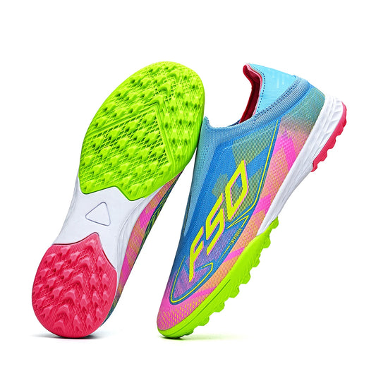 TF Soccer Cleats Men Women Kids PU Synthetic Upper Rubber Outsole Wear-resistant Non-slip Training Shoes