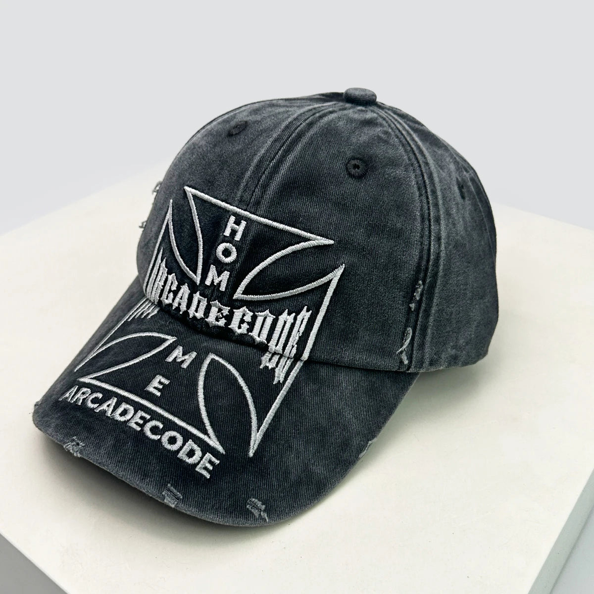 New Unisex Broken Style Bull's-eye Cross Embroidery Baseball Hats Sunshade Personal Versatile Peaked Caps Street Fashion Hip Hop