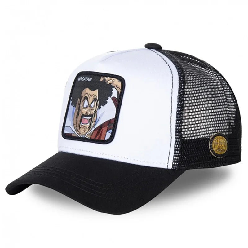 Czapka z motywem Dragon Ball Son Goku – letnia czapka podróżna z daszkiem, męska czapka z haftem w stylu hip-hopowym, z daszkiem przeciwsłonecznym, regulowana czapka typu trucker z siateczką