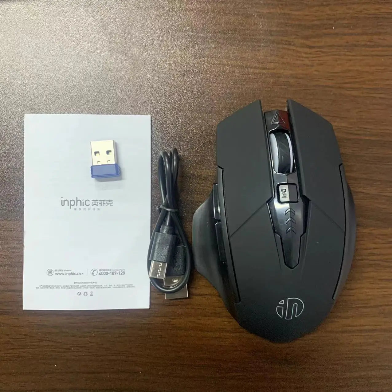 INPHIC A1 BluetoOth Mouse Rechargeable 2.4G Tri-mode Optical Mute Wireless Mouse 1600 DPI for Mac Laptop PC Tablet Mobile Phone