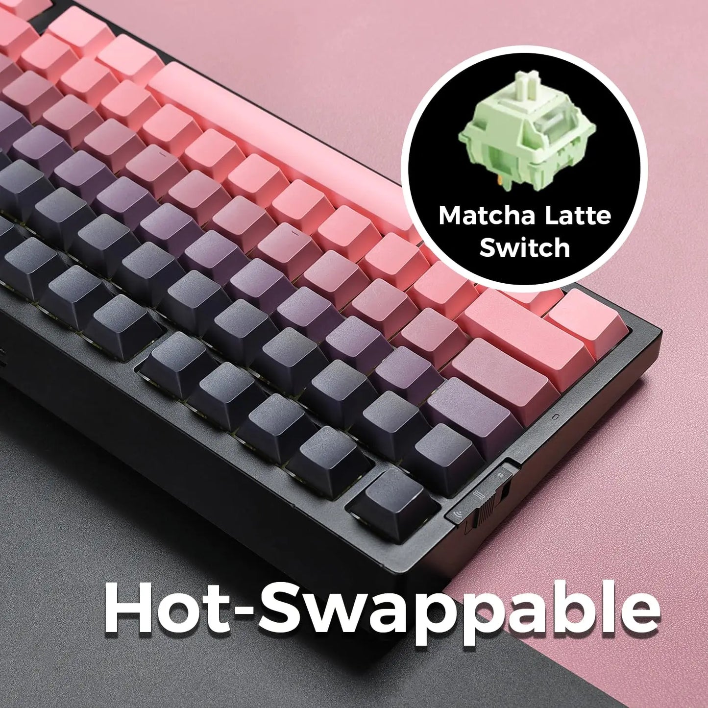 Tastiera meccanica wireless MCHOSE G75 Pro, layout 75%, montaggio gasket, 5 strati di smorzamento, retroilluminazione RGB, tri-mode, hot-swappable