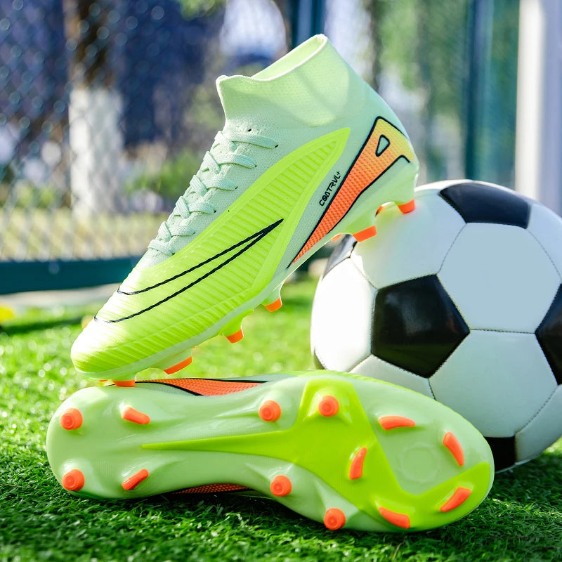 Chaussures de football montantes pour hommes, crampons longs, chaussures de football pour adultes, légères, entraînement sportif professionnel