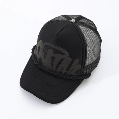 damesmode-baseballpet met letterprint voor lente en zomer, ademende mesh-pet voor buitensporten, heren-truckerpet