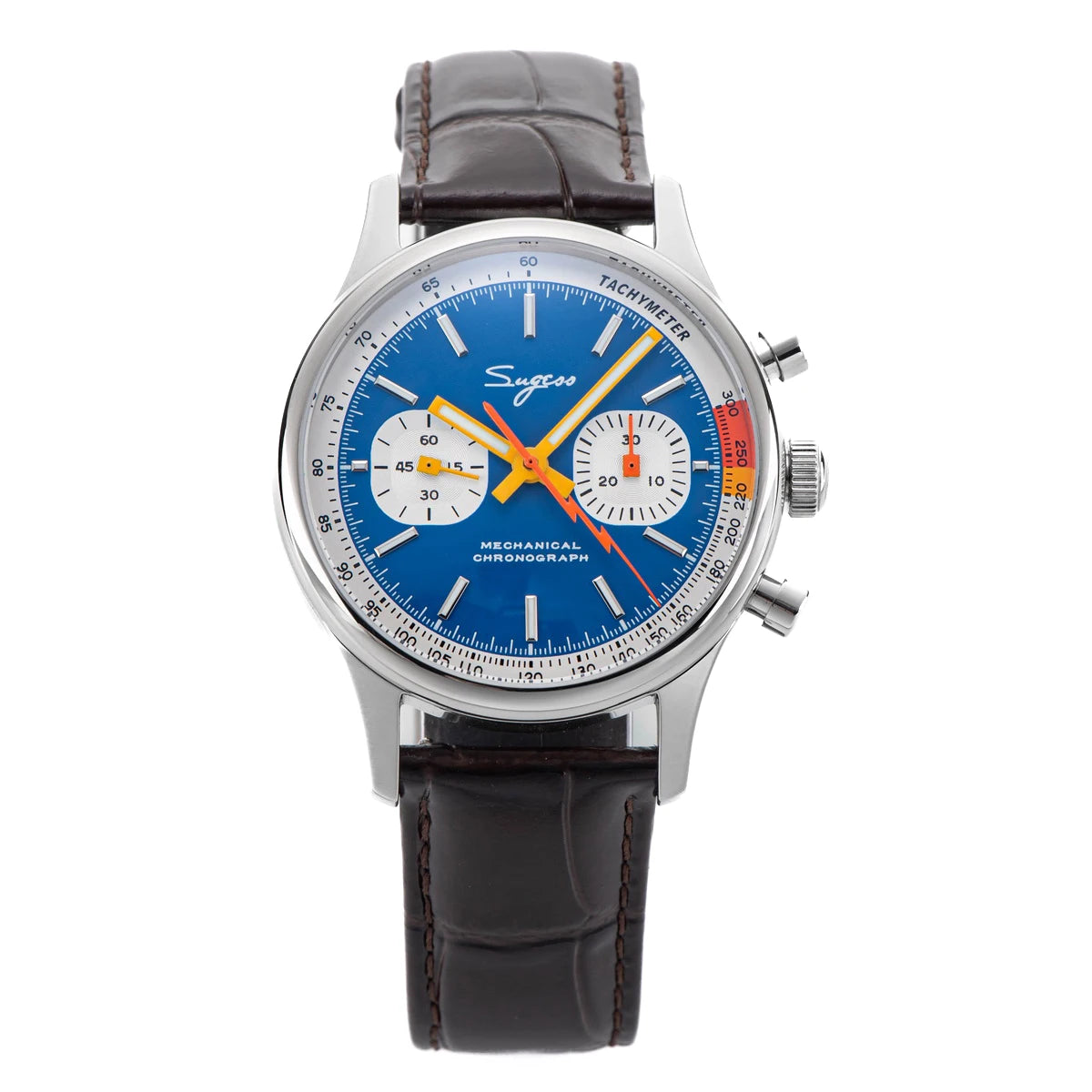 Sugess ST1901 Man Watch Mechanical Chronograph Origin Movement Swanneck Wristwatch Official Pilot Sappire Crystal Military Limit