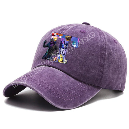 Gorra de béisbol para adulto Fortnite A-Z Letter, para hombre y mujer, ajustable, de denim lavado, estilo retro hip hop, sombrero para el sol, accesorio para deportes al aire libre, regalo