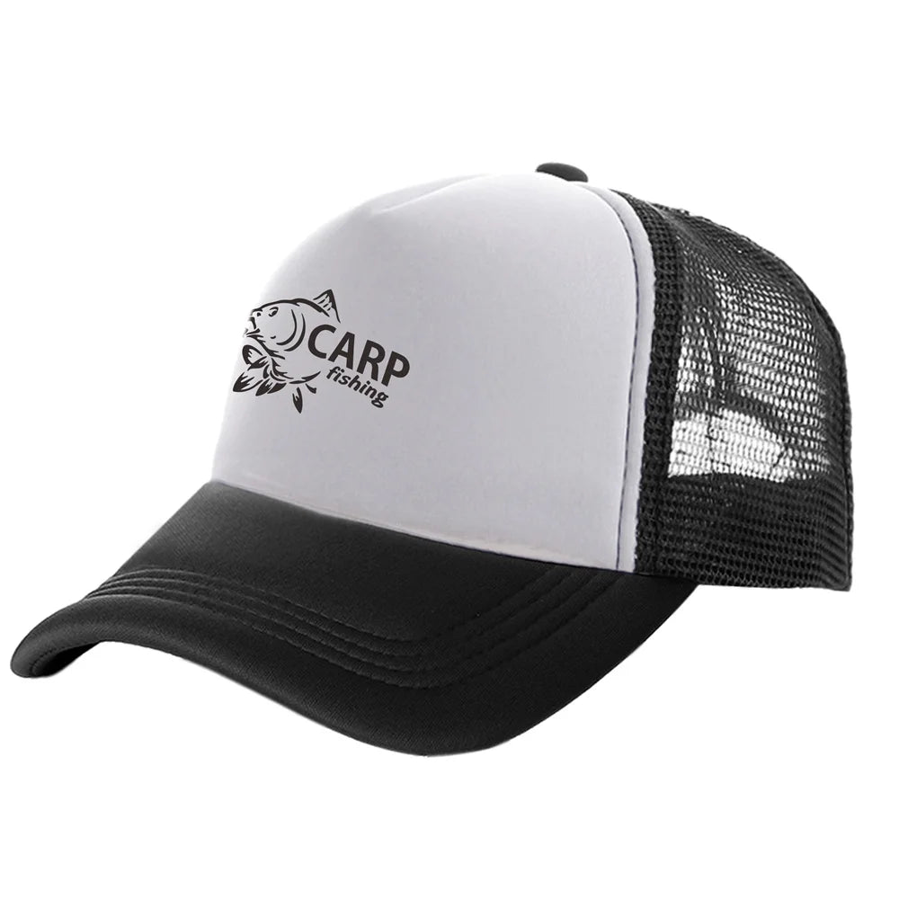 Carp Fish Trucker Caps Men Funny Fishing Printing Hat Baseball Cap Cool Summer Unisex Mesh Net Caps MZ-169