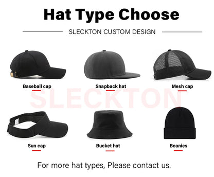SLECKTON Custom Logo Hats High-quality Hiphop Snapback Caps Letter Embroidery Brand Design Trucker Cap Wholesale Hat Adult
