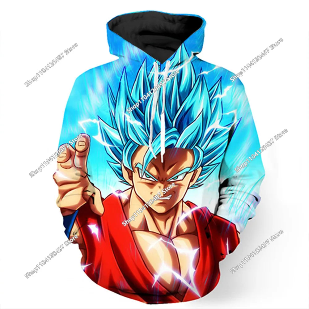 Sweatshirt com capuz Dragon Ball para rapazes e raparigas, novo modelo de outono e inverno, criativo, largo e versátil