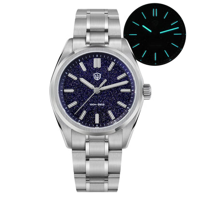 Watchdives WD0003B ‌Aventurine Dial Watch VH31 Quartz Movement Sapphire Crystal Luminous 100m Waterproof 36mm Vintage Watches