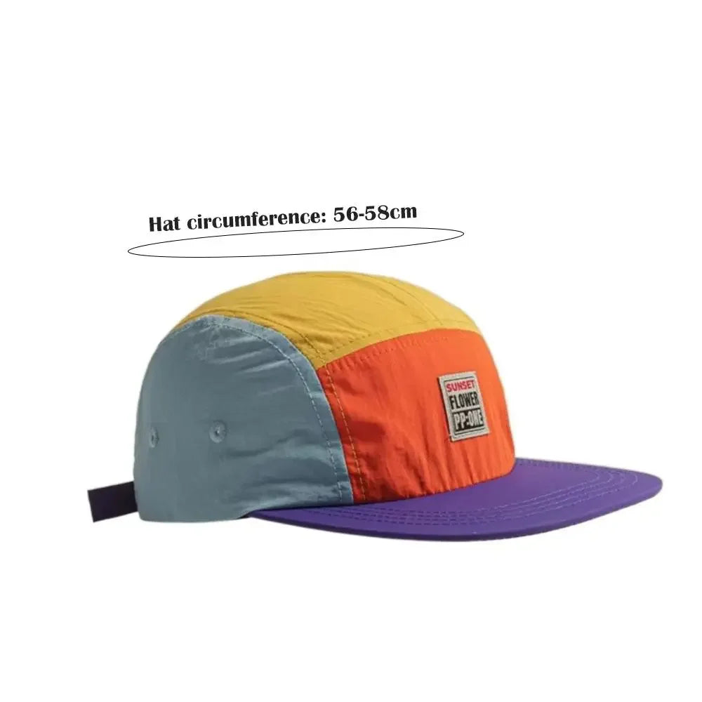 Retro Japanese Style Hip-hop Hats 5 Panel Thin Flat Brimmed Baseball Cap Quick-drying Breathable Sunscreen Hat Unisex