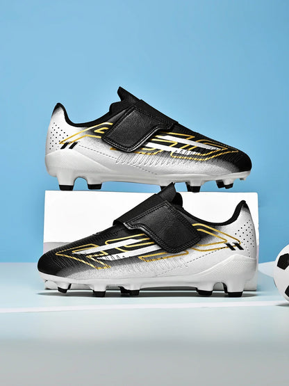 Chaussures de football professionnelles pour hommes, sans lacets, antidérapantes, pour jeunes, crampons FG/TF, entraînement sur terrain, crampons rapides pour le football.