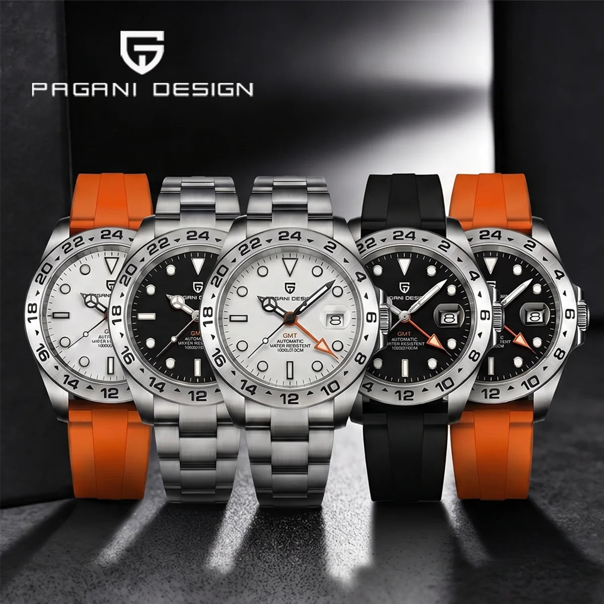 Pagani Design 2026 New Men's Diver Watch 42mm Sapphire Automatic Mechanical GMT Watch 100m Waterproof PD1682