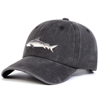 Unisex Shark Embroidery Wash Baseball Caps Spring and Autumn Outdoor Adjustable Casual Hats Sunscreen Hat Sports Cap