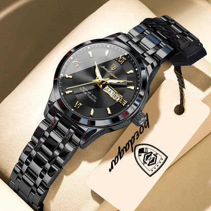 POEDAGAR Luxury Elegant Woman's Watches Luminous Waterproof Stainless Steel Ladies Wristwatch Quartz Week Date Women Watch Reloj