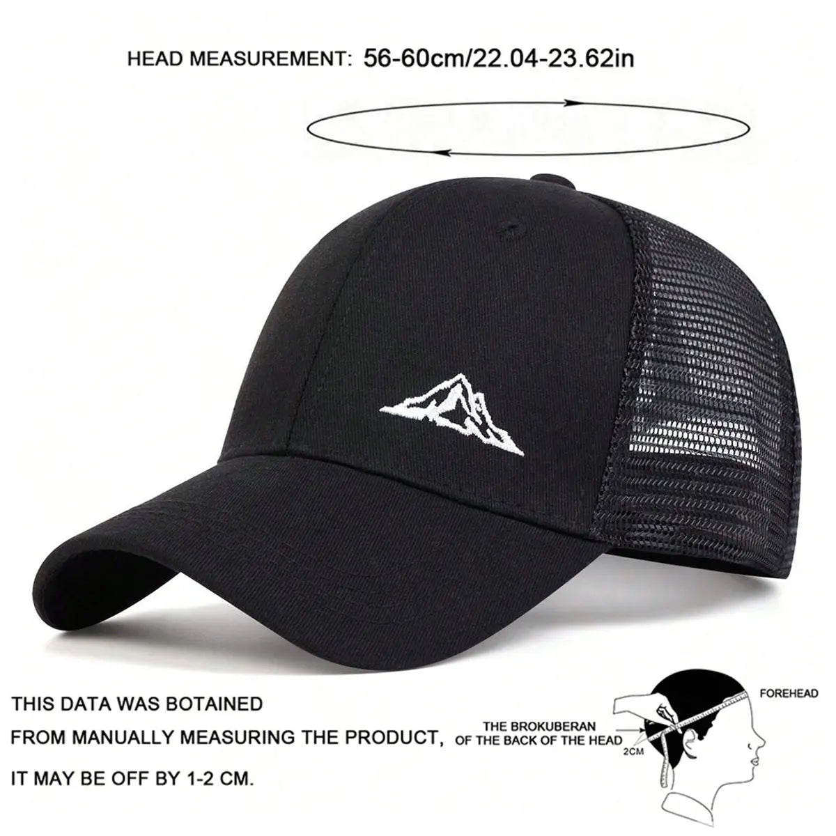 Unisex Mountain Range Embroidery Baseball Net Caps Spring and Summer Outdoor Adjustable Casual Hats Hip Hop Cap Sunscreen Hat