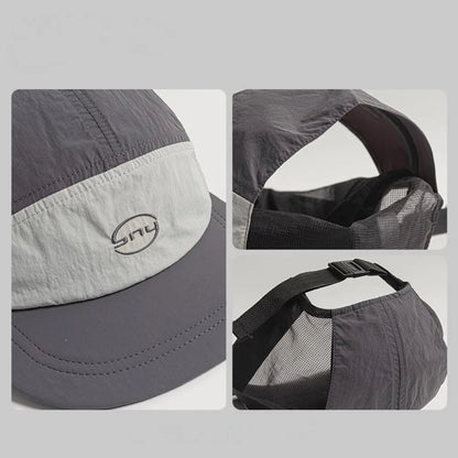 Korean Letter Embroidery Baseball Cap - Peaked Hat, Breathable Mesh Quick Drying UV Protection, Simple ins Style Lightweight