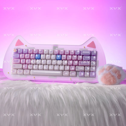 Keycaps XVX 148 Teclas Tema Gato Perfil MAO Keycap Coreana Brilhante e Fofa para Teclado 61 64 68 78 87 96 98 104 108