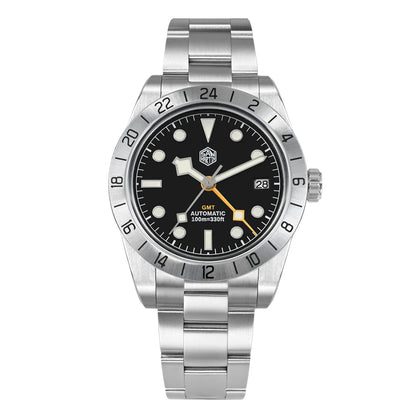 San Martin Nuevo reloj mecánico automático NH34 BB GMT de 39mm, reloj deportivo de zafiro, luminoso, impermeable 100m para hombre, Relogio SN0054