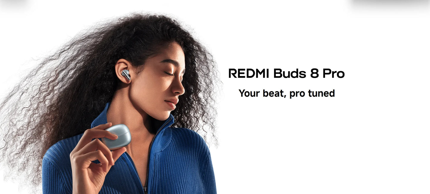 Xiaomi Redmi Buds 8 Pro Bluetooth 5.4 Wireless Earbuds – 55dB Active Noise Cancelling Earbuds with LDAC Audio, 35H Battery Life & AI Call Noise Reduction