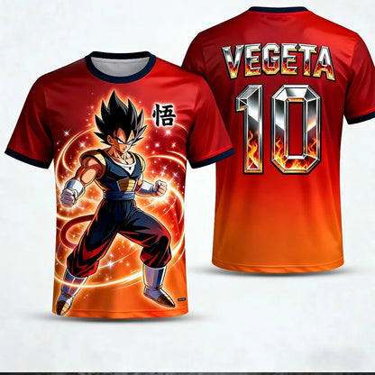 T-shirt de verão 2026 Dragon Ball para homem, respirável, com estampado 3D, casual, familiar, unissexo, para criança, jersey desportivo de futebol e treino