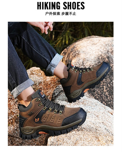Scarpe da trekking outdoor autunno-inverno da uomo, scarpe da escursionismo impermeabili, scarponi da montagna, in vera pelle, scarpe da caccia nei boschi, scarpe tattiche