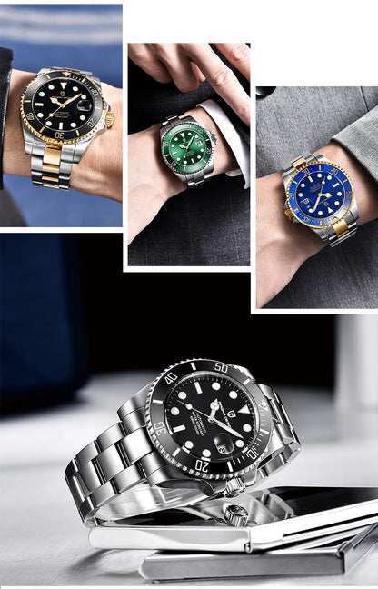 PAGANI DESIGN Diving Watch Mechanical Automatic Watch 316L Stainless Steel UltraBright Luminous Watch Top Luxury Watches for Man